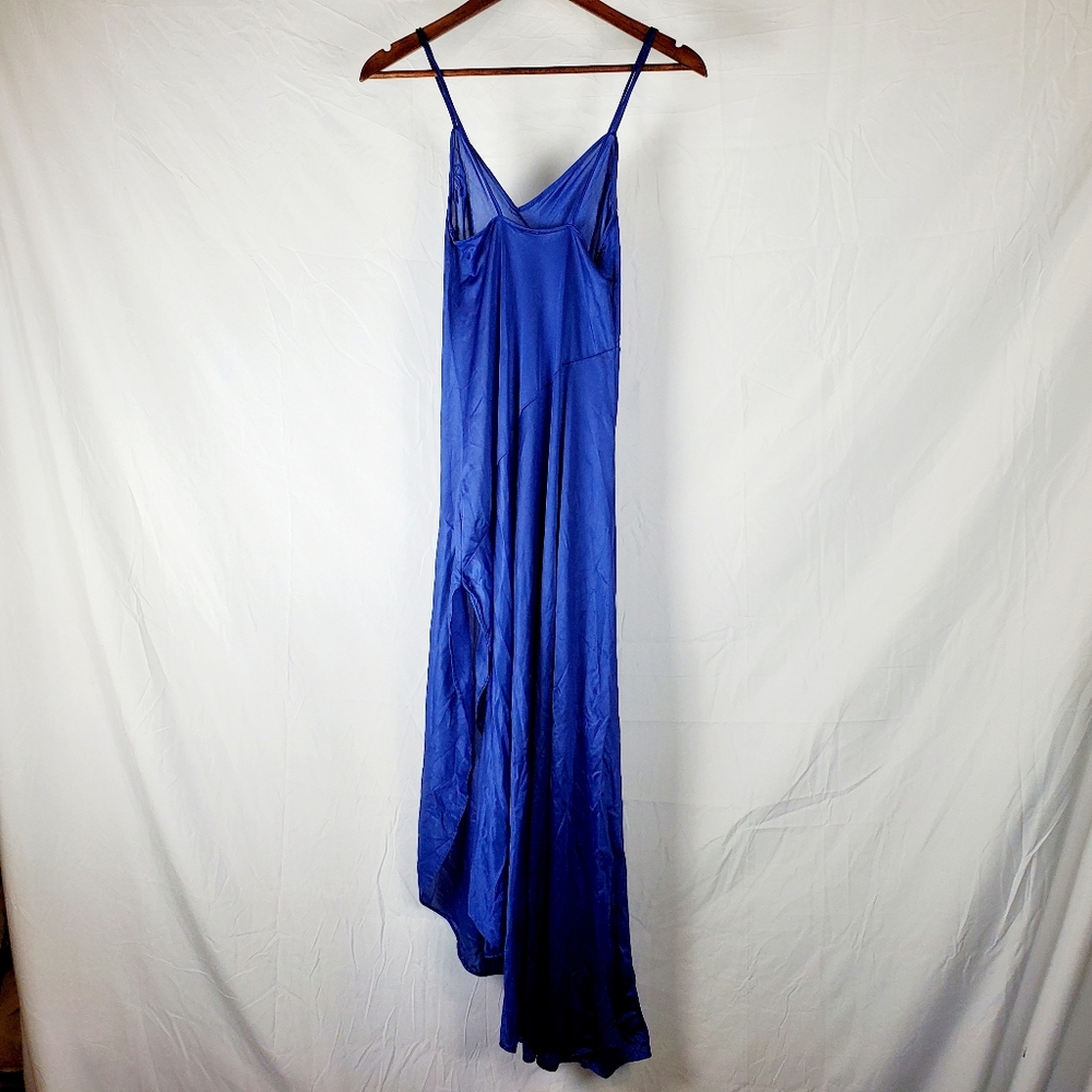 Vintage Blue Asymmetrical Slip Dress - Picture 4 of 6